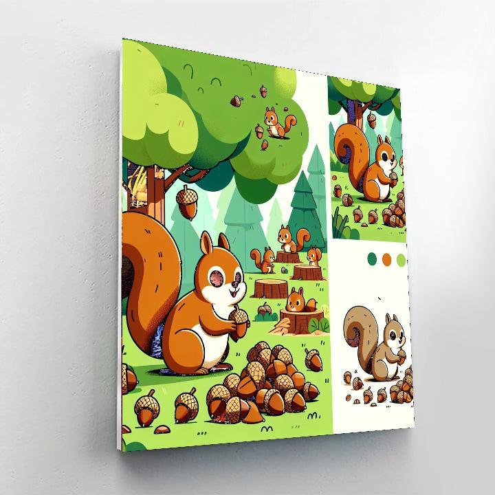Spirited Squirrels Paint By Numbers Art