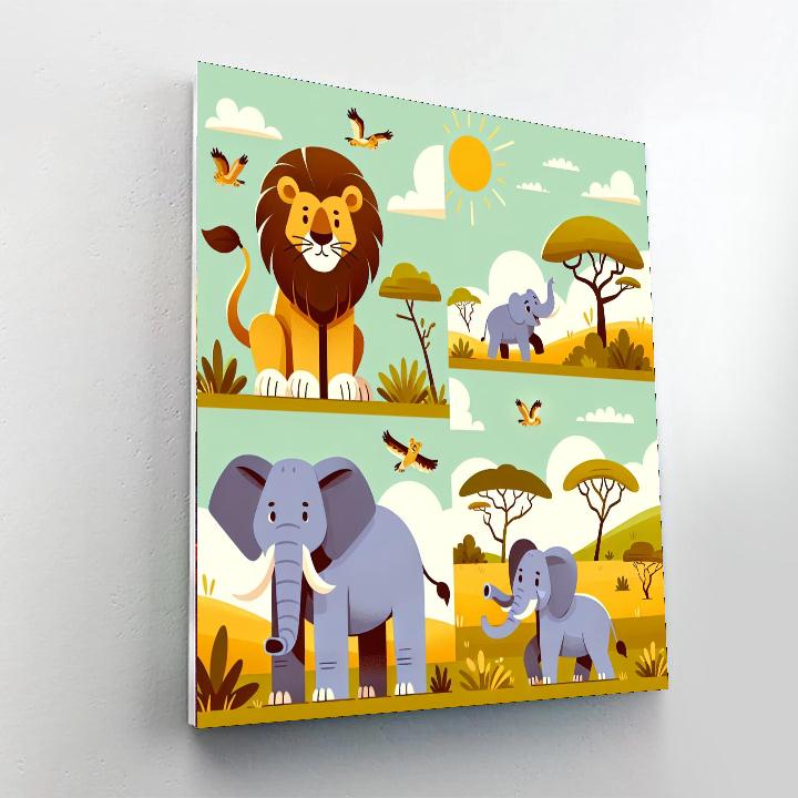 Sunlit Safari Soiree Paint By Numbers Art