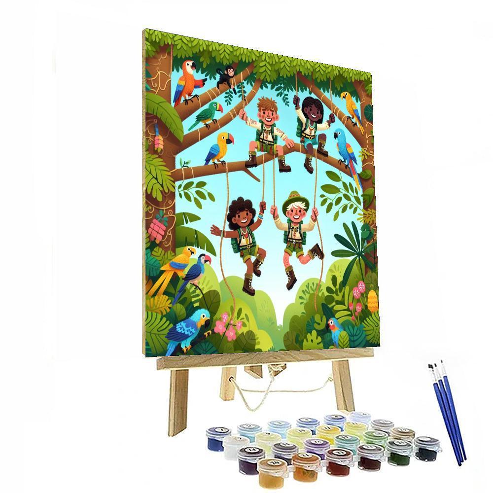Jungle Treetop Adventure Painting Number Kit