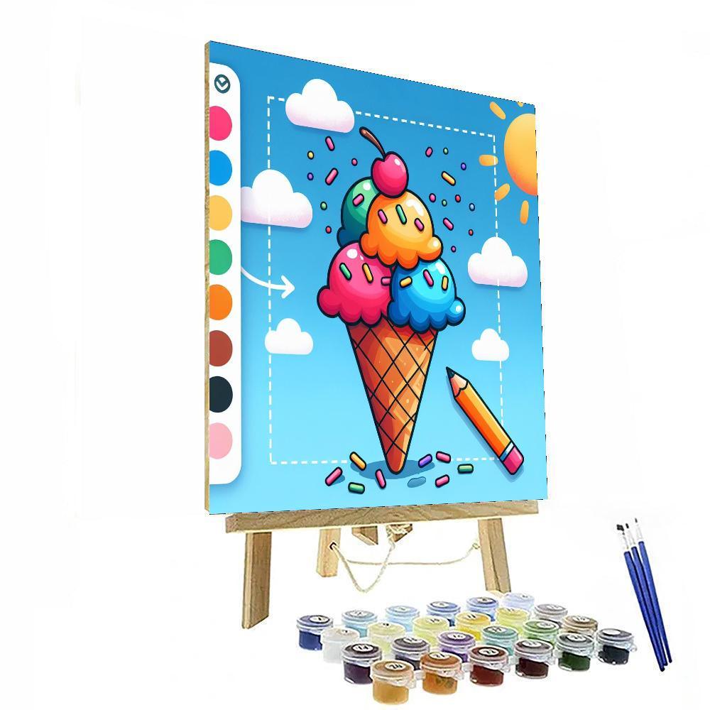 Magical Ice Cream Cone Paint By Number
