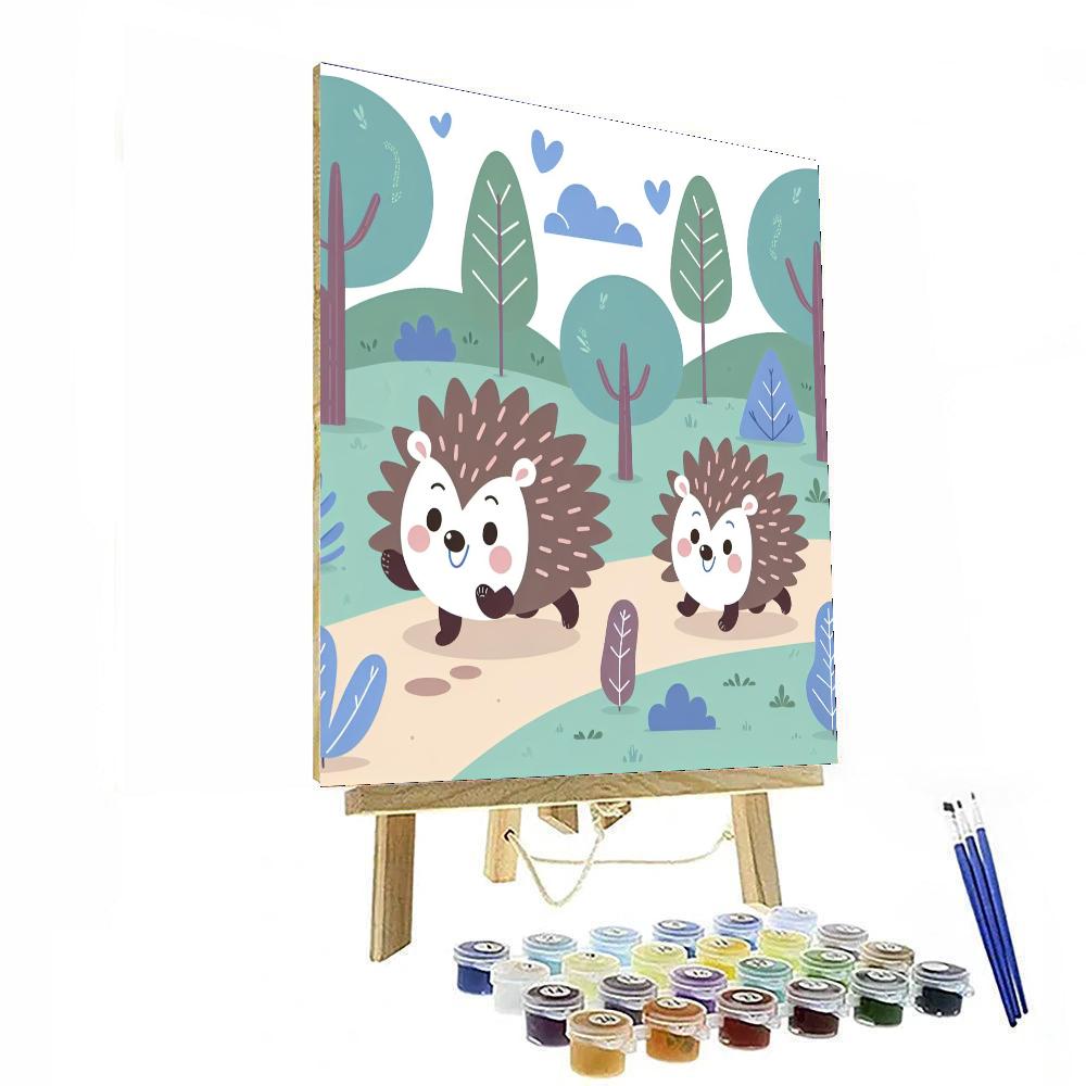 Happy Hedgehog Hike Paint By Numbers Art