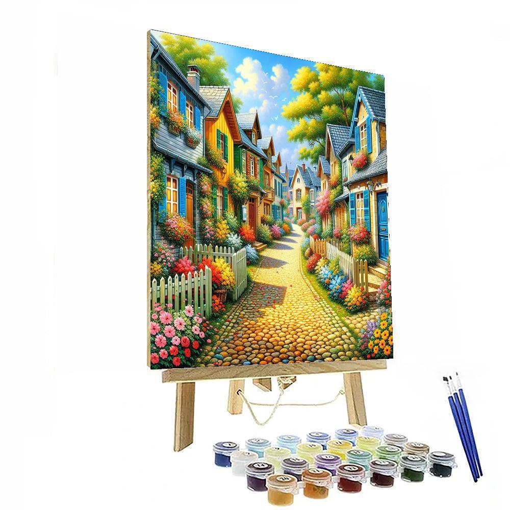 Charming Village Pathway Paint By Numbers Art