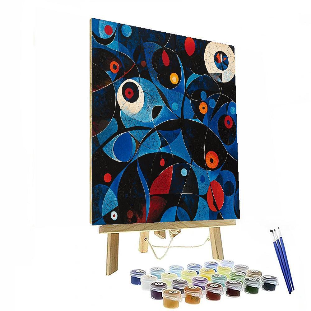 Joan Miró Inspired Dreamscape Revelry  Number Painting