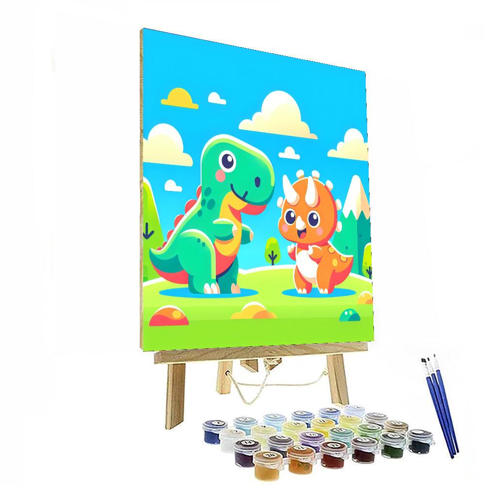 Playful Dinosaur Adventures Painting Number Kit