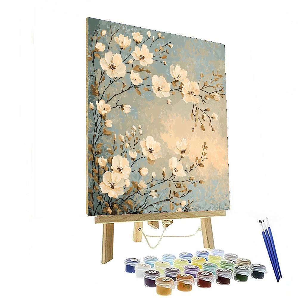 Leonardo Da Vinci Inspired Blossoms In Twilight  Paint By Number