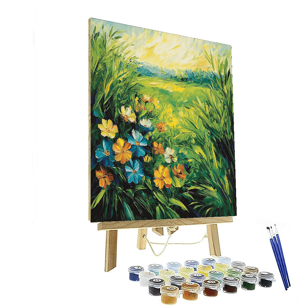 Vincent Van Gogh Inspired Lush Greenery In Bloom  Paint By Color