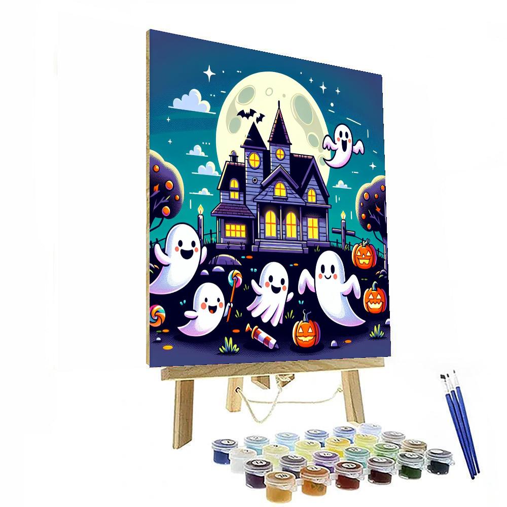 Friendly Ghostly Gathering Paint By Numbers Art