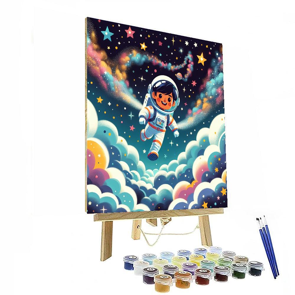 Astronaut's Stardust Journey DIY Paint By Numbers