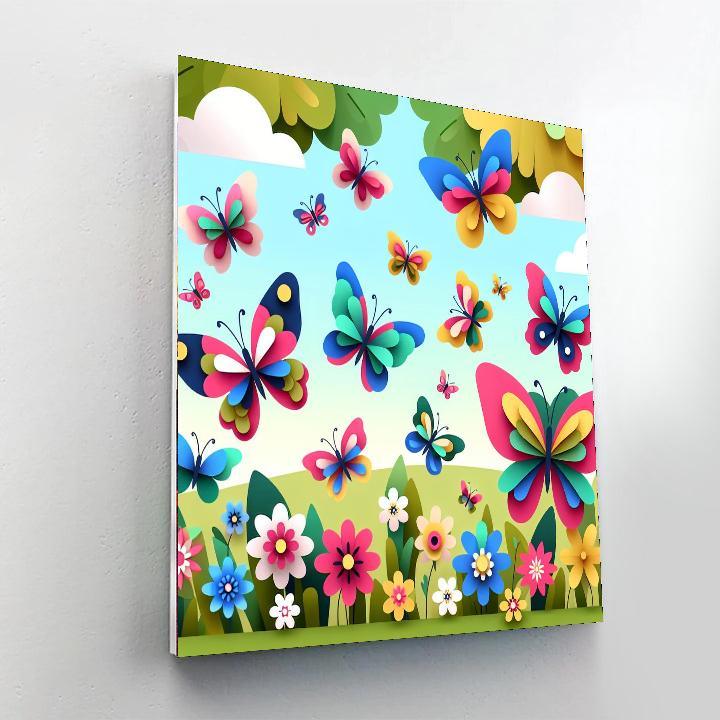 Sunny Butterfly Dance Paint By Number