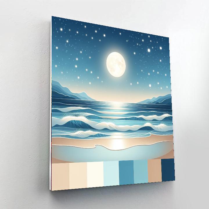 Dreamy Moonlit Beach DIY Paint By Numbers