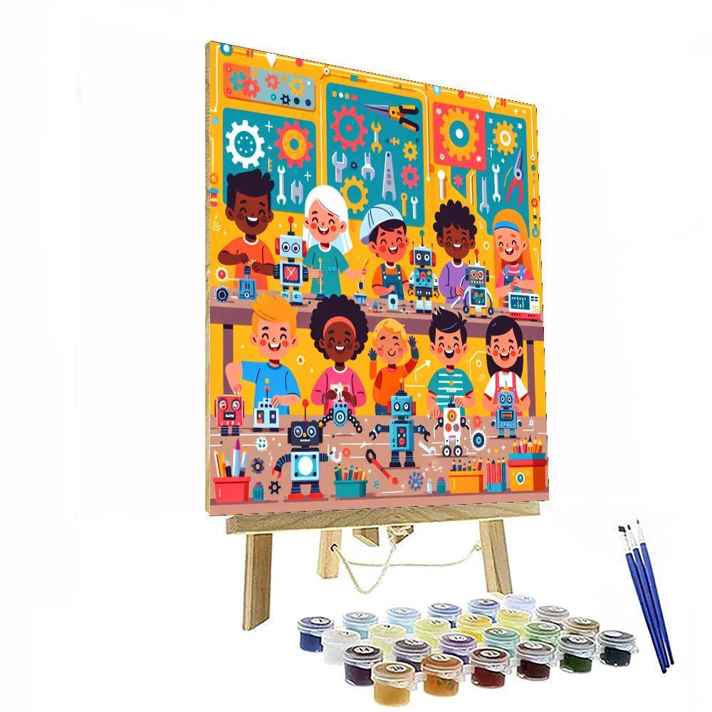 Robot Builders Challenge Paint By Numbers Art