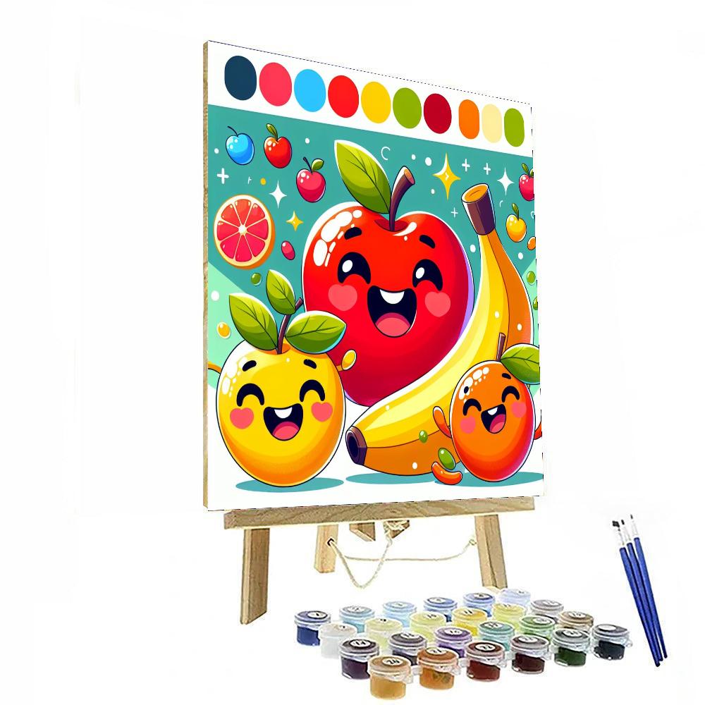 Whimsical Fruit Fun Paint By Numbers Art