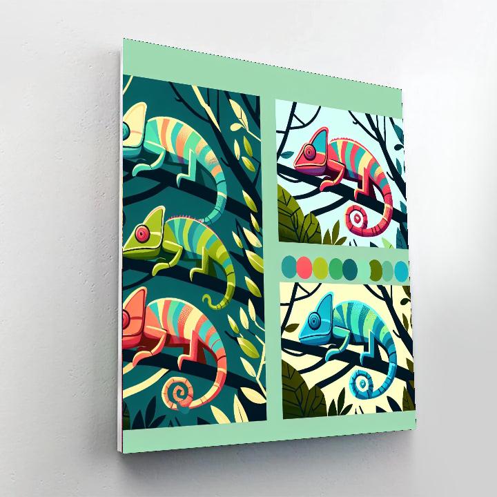 Cheery Chameleons Numbered Painting Kits