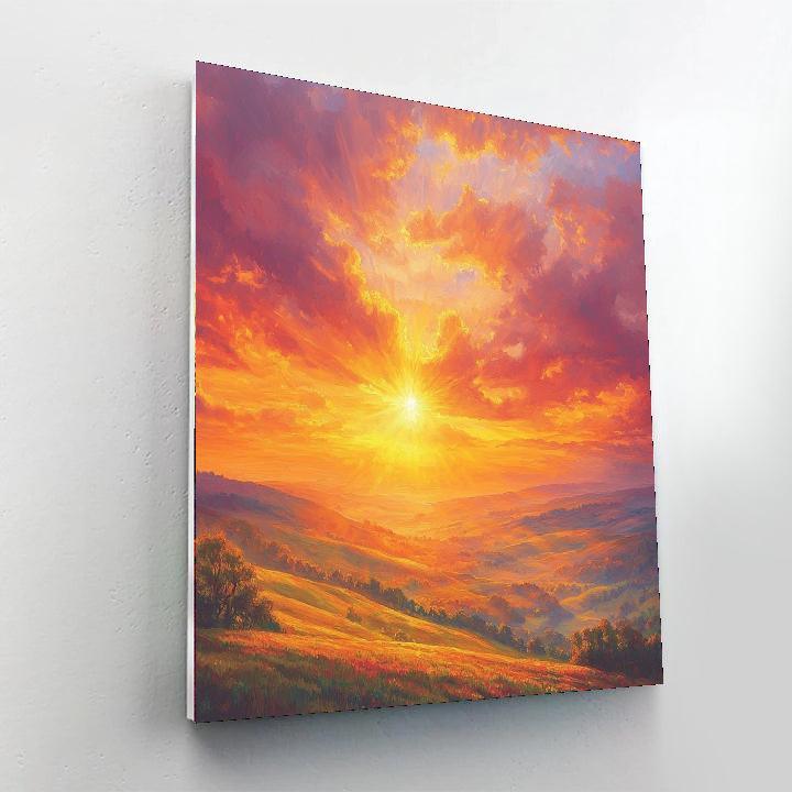 J.M.W. Turner Inspired Sunrise On The Horizon  Paint By Numbers