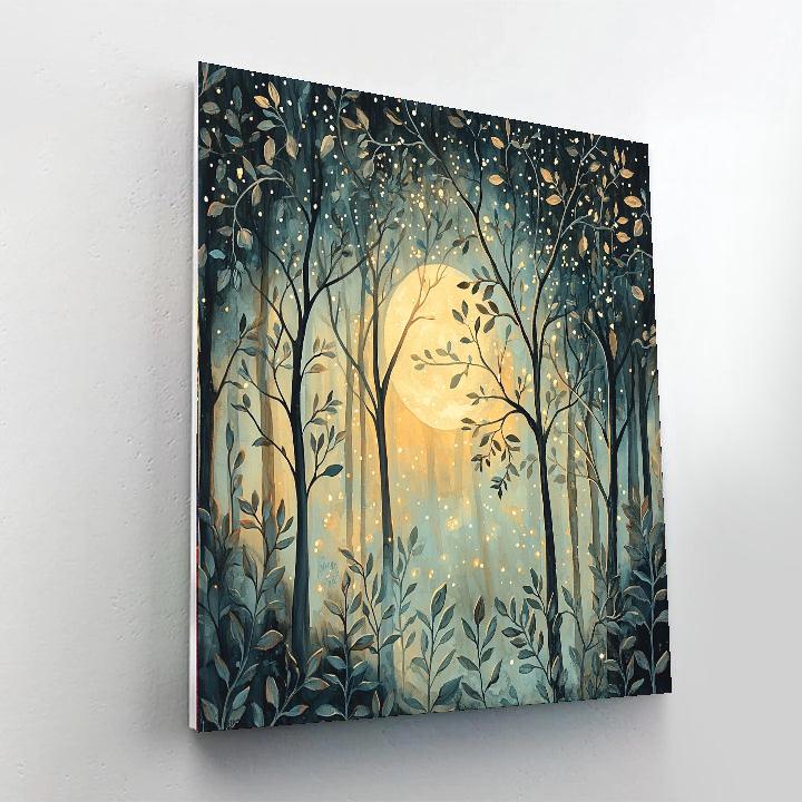 Nandalal Bose Inspired Harmony Of The Moonlit Forest  Paint By Number
