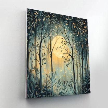 Nandalal Bose Inspired Harmony Of The Moonlit Forest  Paint By Number