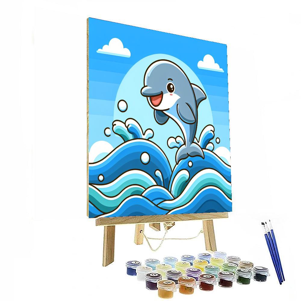 Frolicking Dolphin Adventure Painting Number Kit