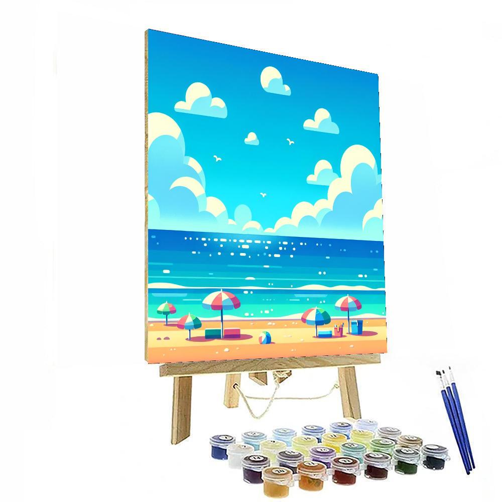 Peaceful Beach Day Painting Number Kit