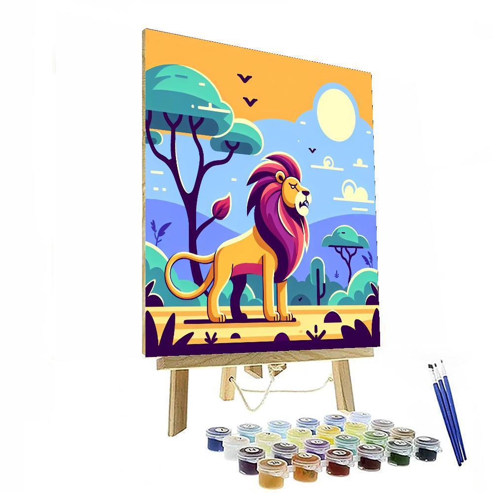 Courageous Lion's Roar Painting Number Kit