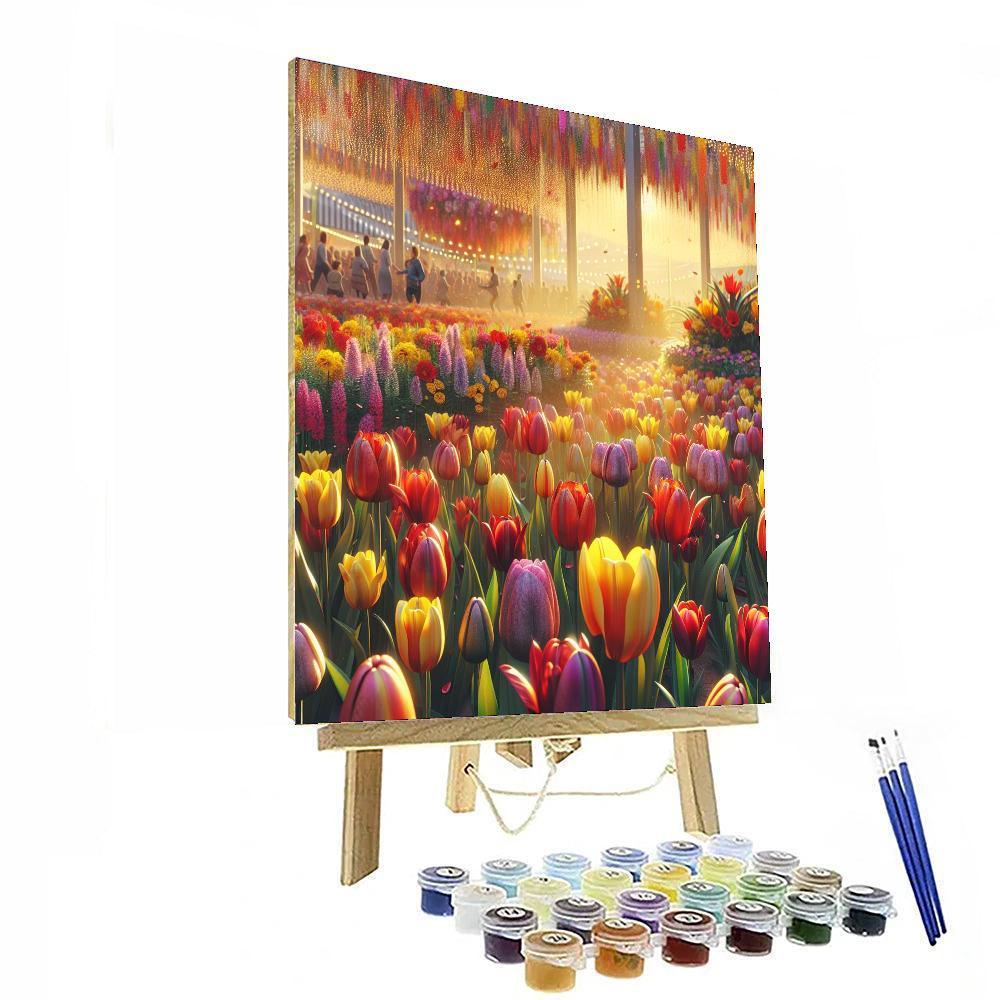 Cheerful Tulip Festival Paint By Number