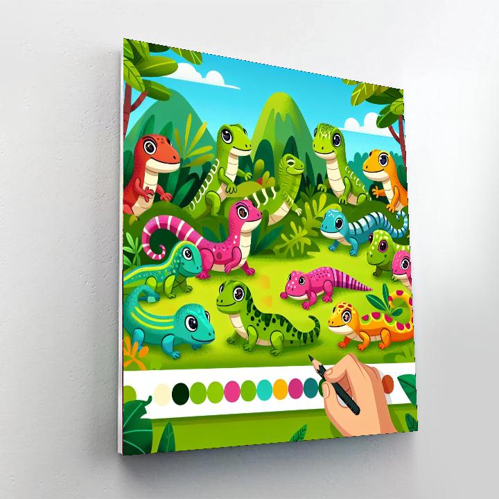 Rainbow Reptile Realm Paint By Color