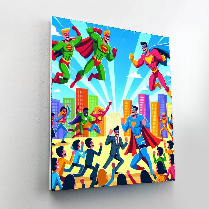 Superhero Adventures Await Painting By Numbers Kit