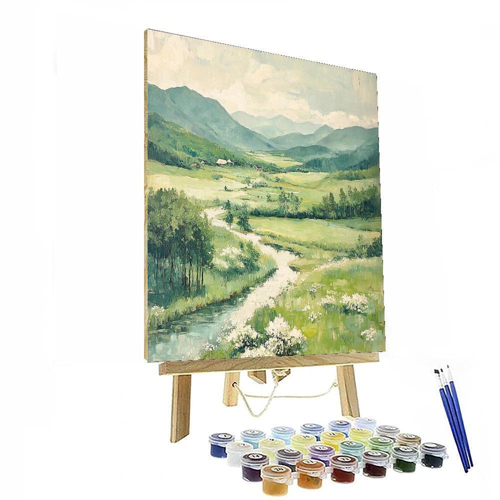 Zhao Mengfu Inspired Journey Through Serene Valleys  Paint By Color