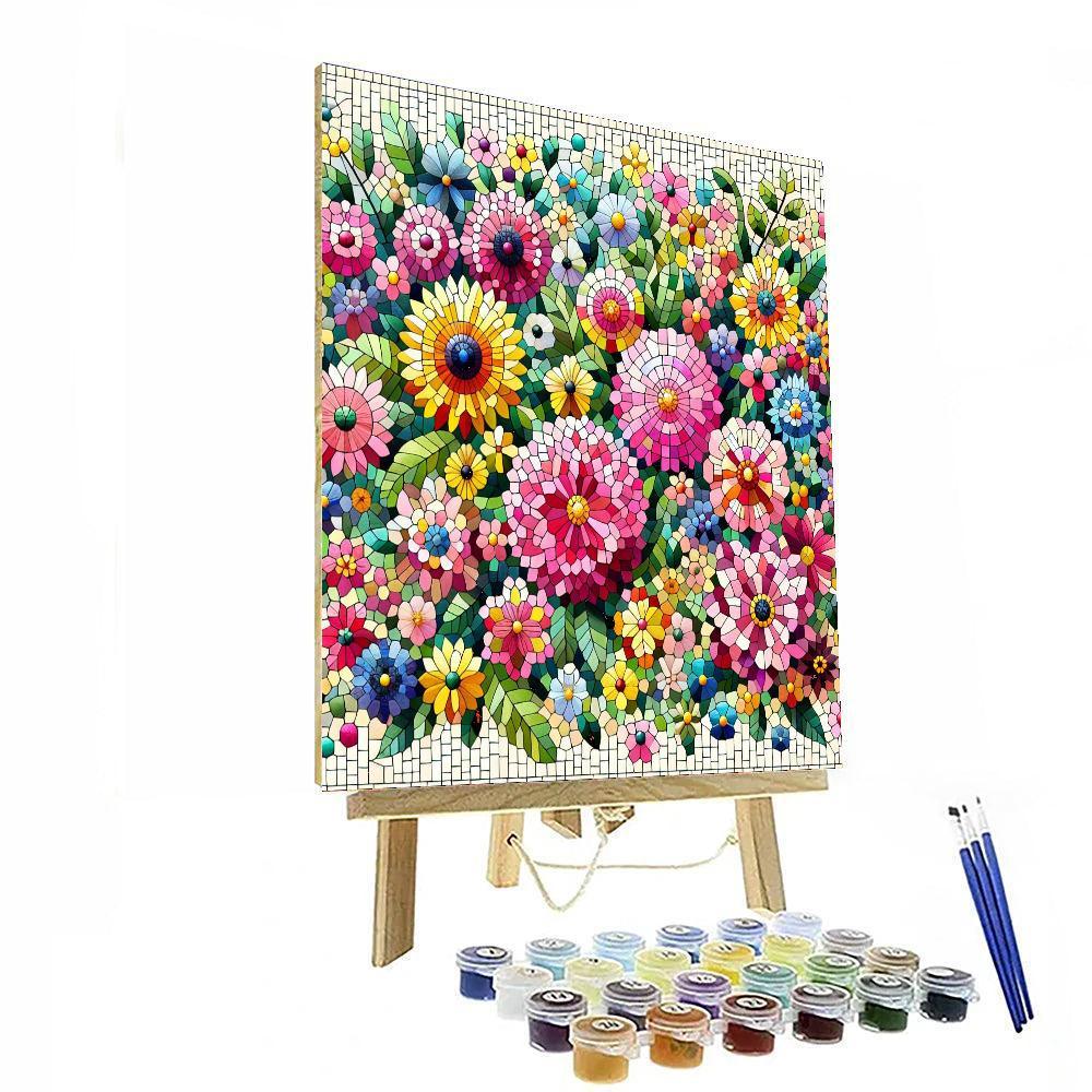 Radiant Floral Mosaic Paint By Color