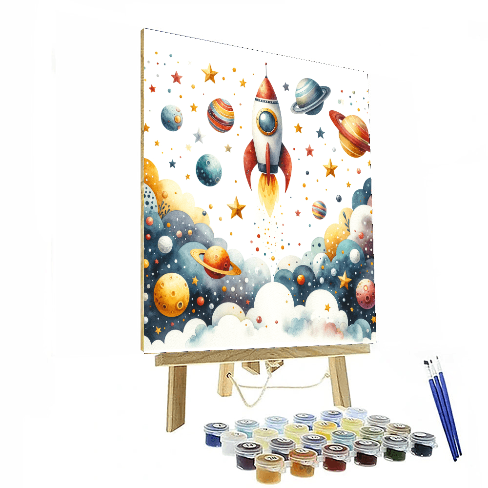 Merry Space Rocket Paint By Numbers Kits