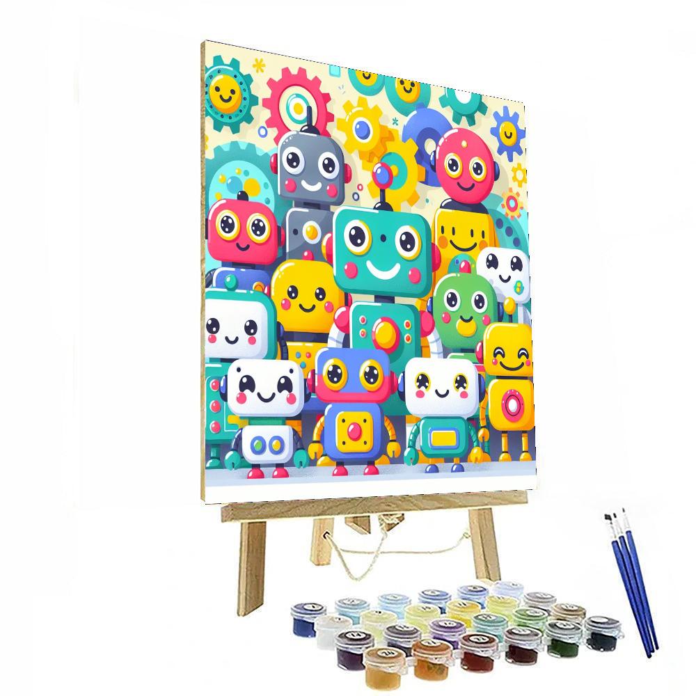 Jolly Robot Friends Numbered Painting Kits
