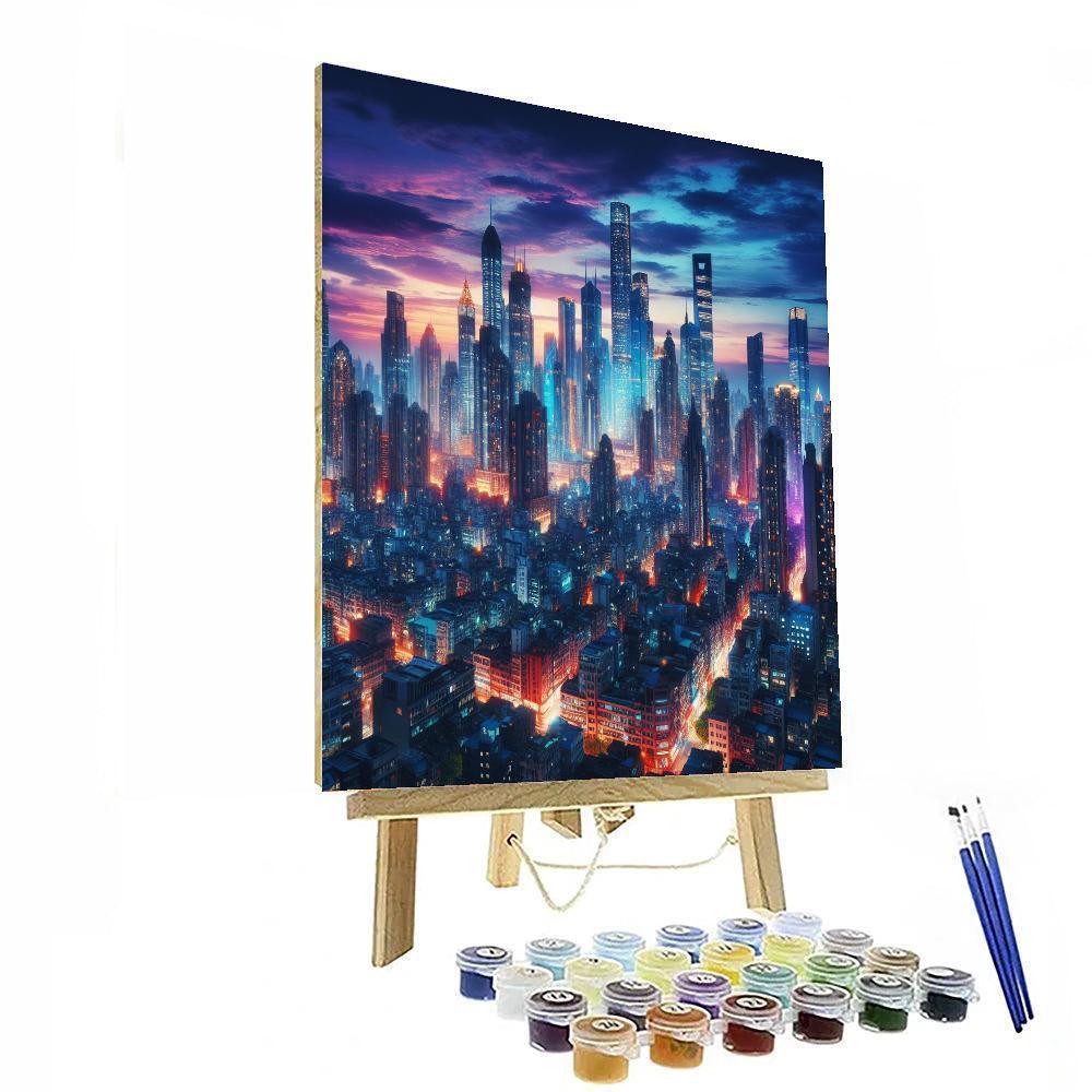 Cityscape Twilight Glow Painting Number Kit