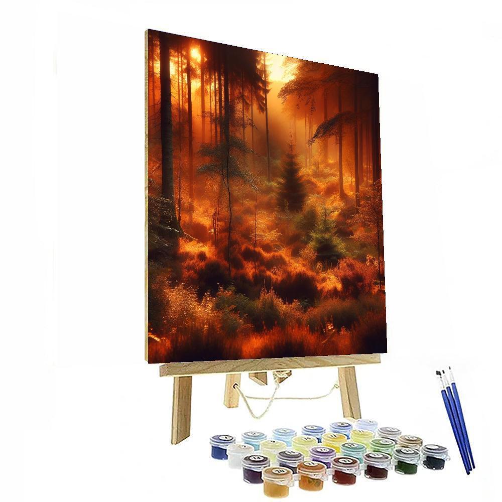Amber Woodland Sunset - DIY Painting By Numbers Kit – Artistry Rack