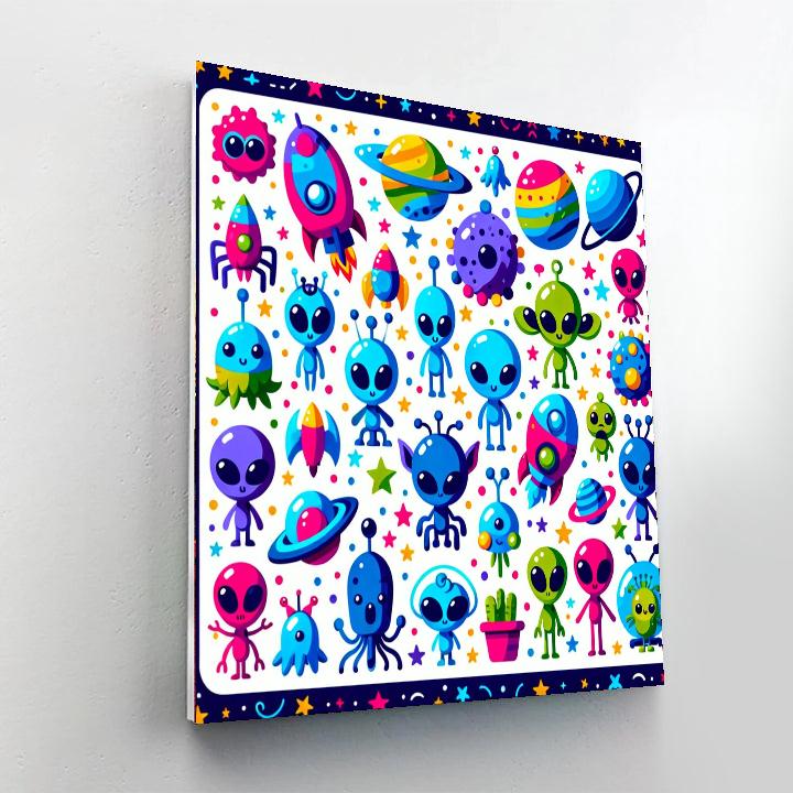 Adventures With Cosmic Creatures Paint By Numbers Art