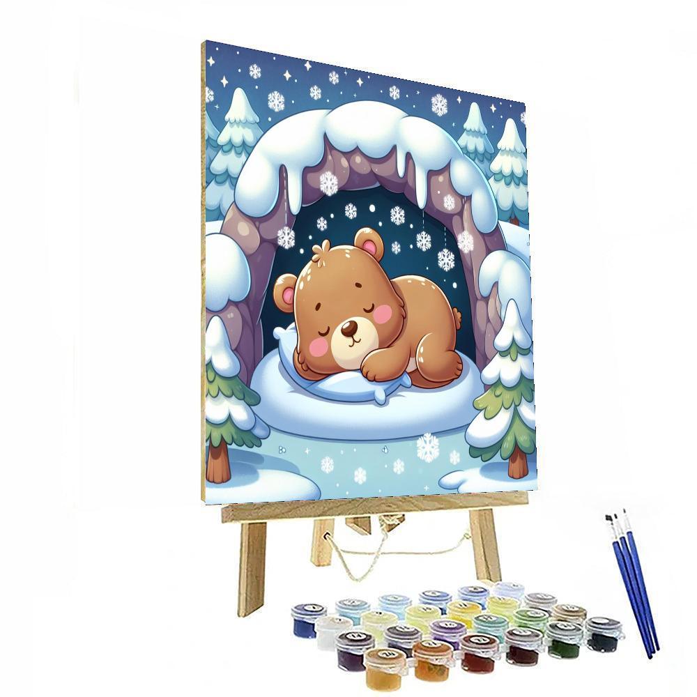 Cozy Bear Hibernation Paint By Numbers Art