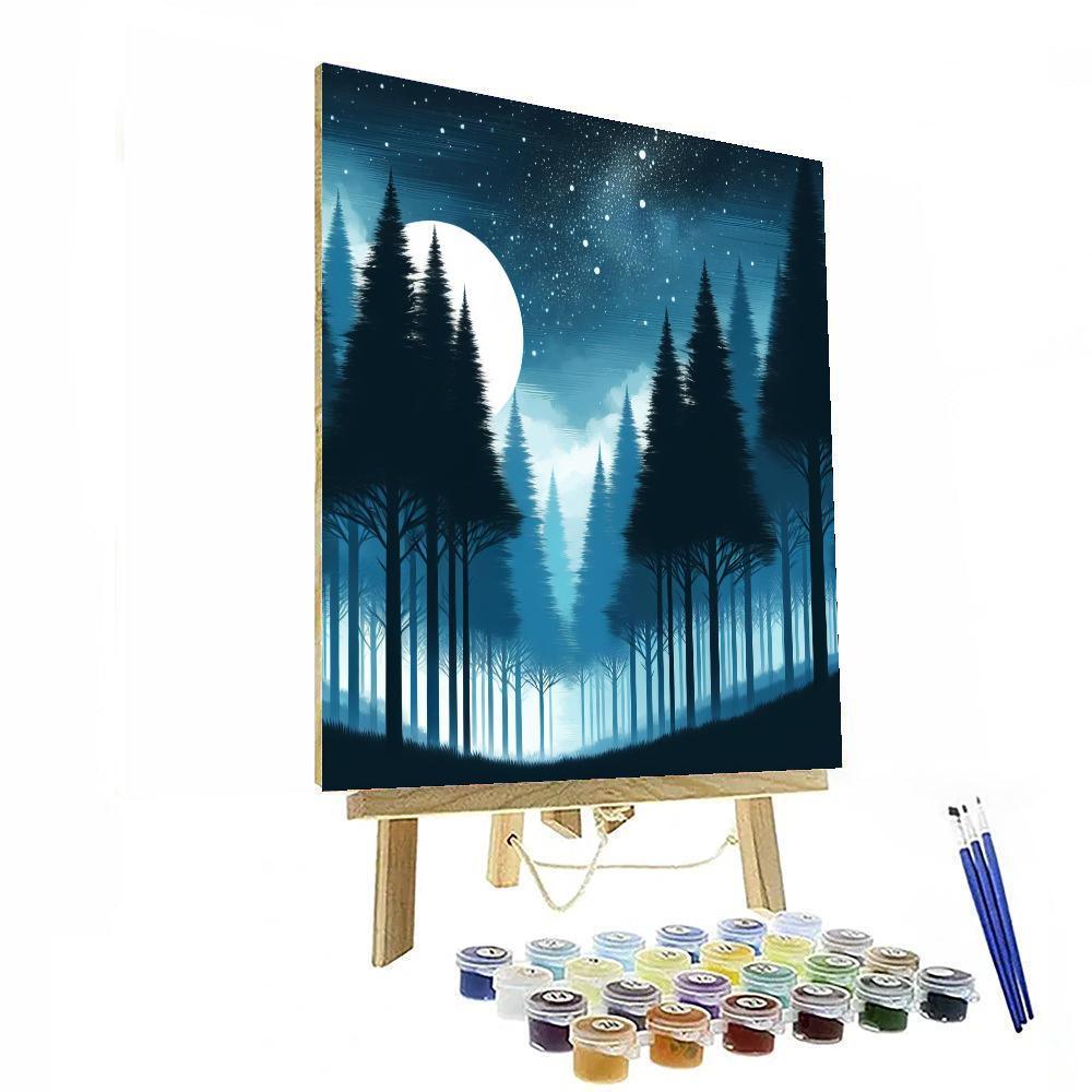 Charming Nighttime Forest Numbered Painting Kits