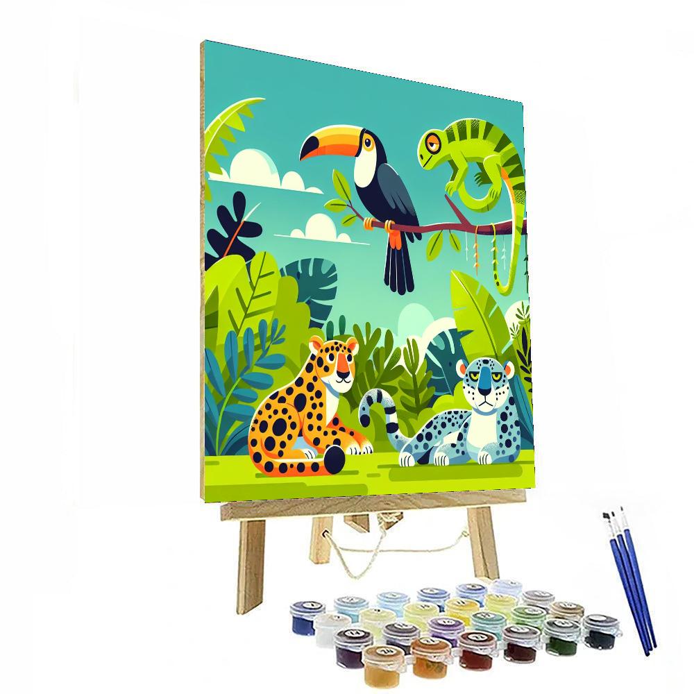 Mystical Jungle Exploration Number Painting