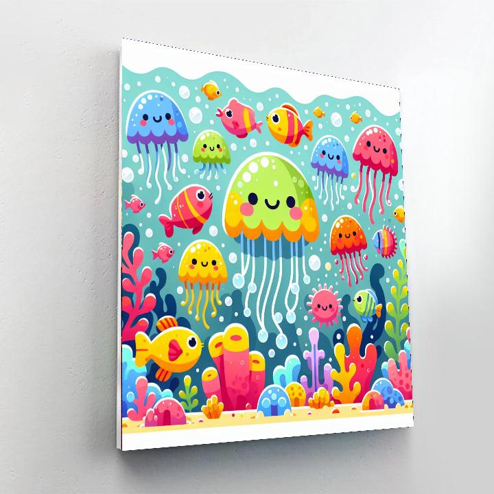 Silly Jellyfish Friends Numbered Painting Kits