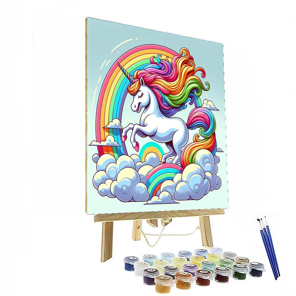 Dazzling Rainbow Unicorn Paint By Number
