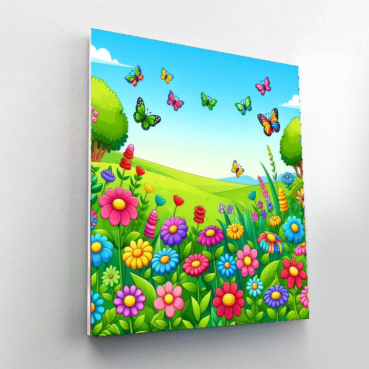 Blossoming Butterfly Garden Painting Number Kit