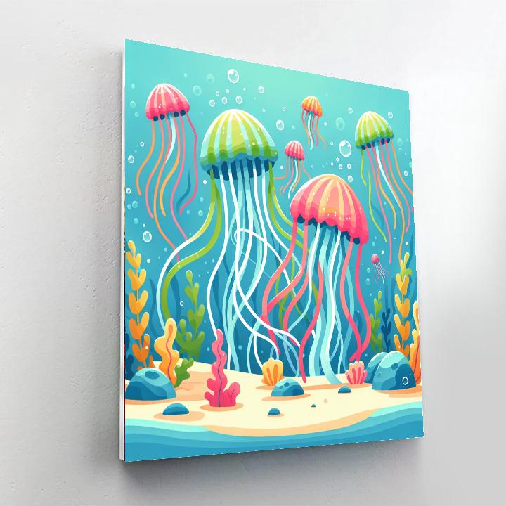 Underwater Disco With Dancing Jellyfish Paint By Numbers Kits