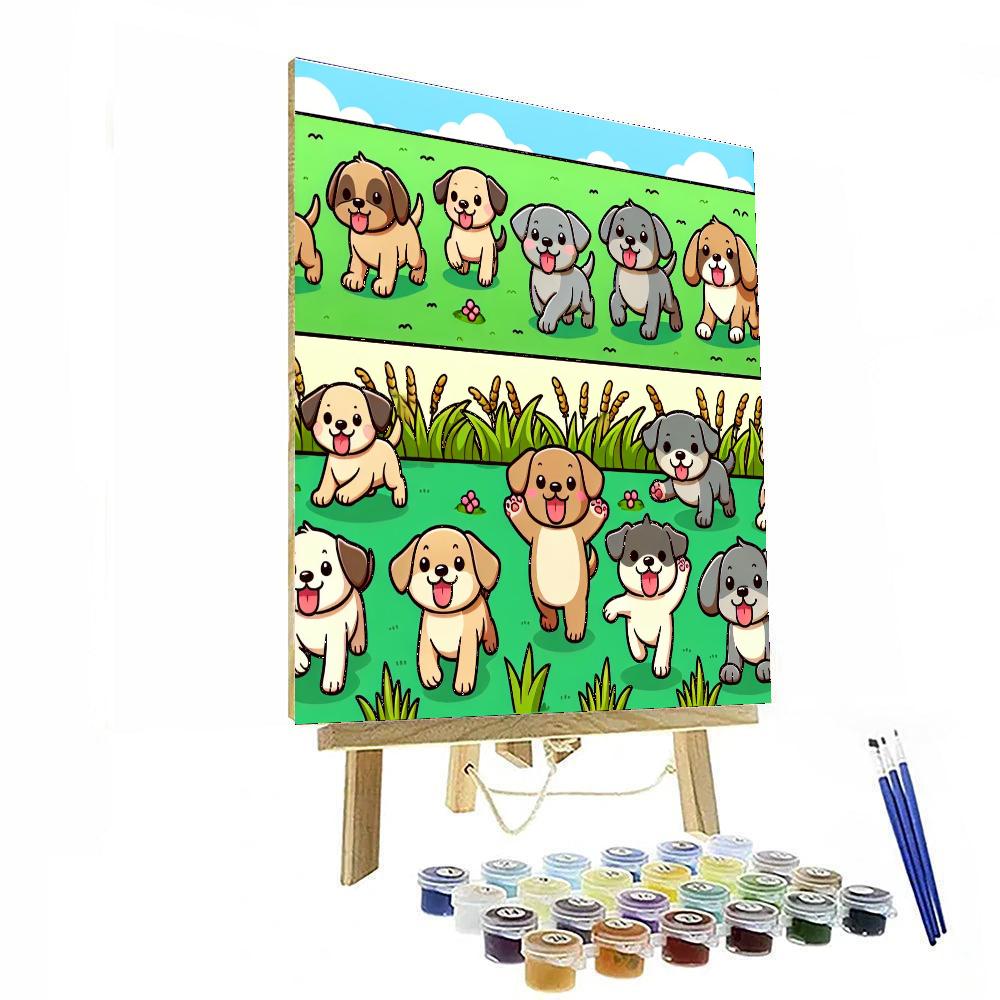 Pawsitive Puppy Parade Painting Number Kit