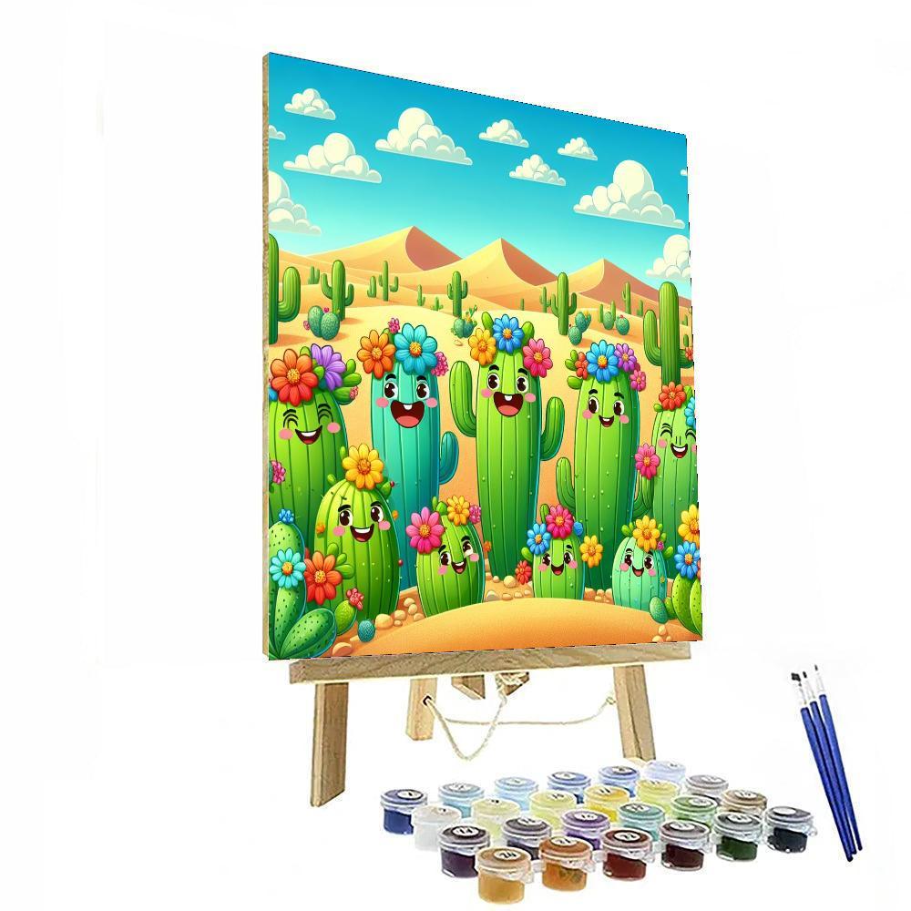 Happy Cactus Family Paint By Numbers Art