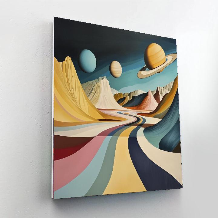 Dali Inspired Surreal Solar Symphony  Number Painting