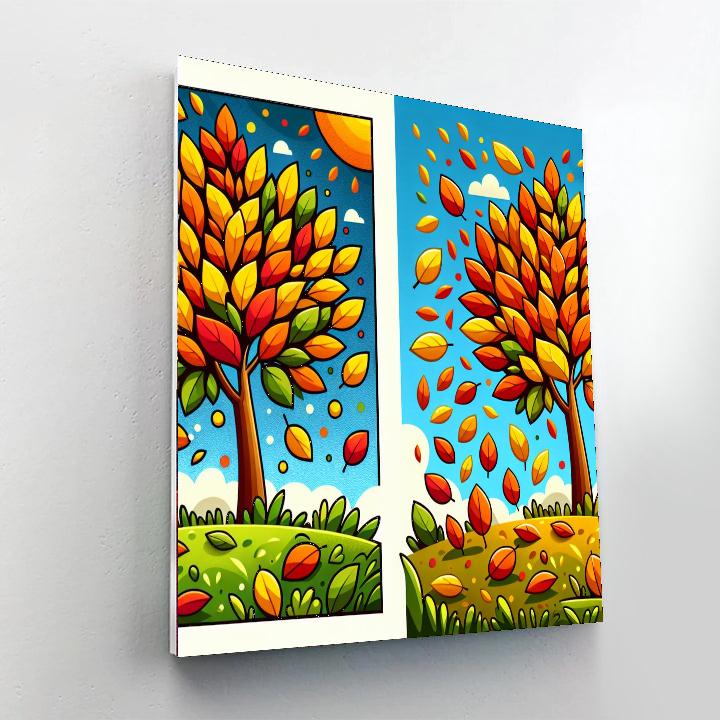 Bright Autumn Leaves Paint By Color