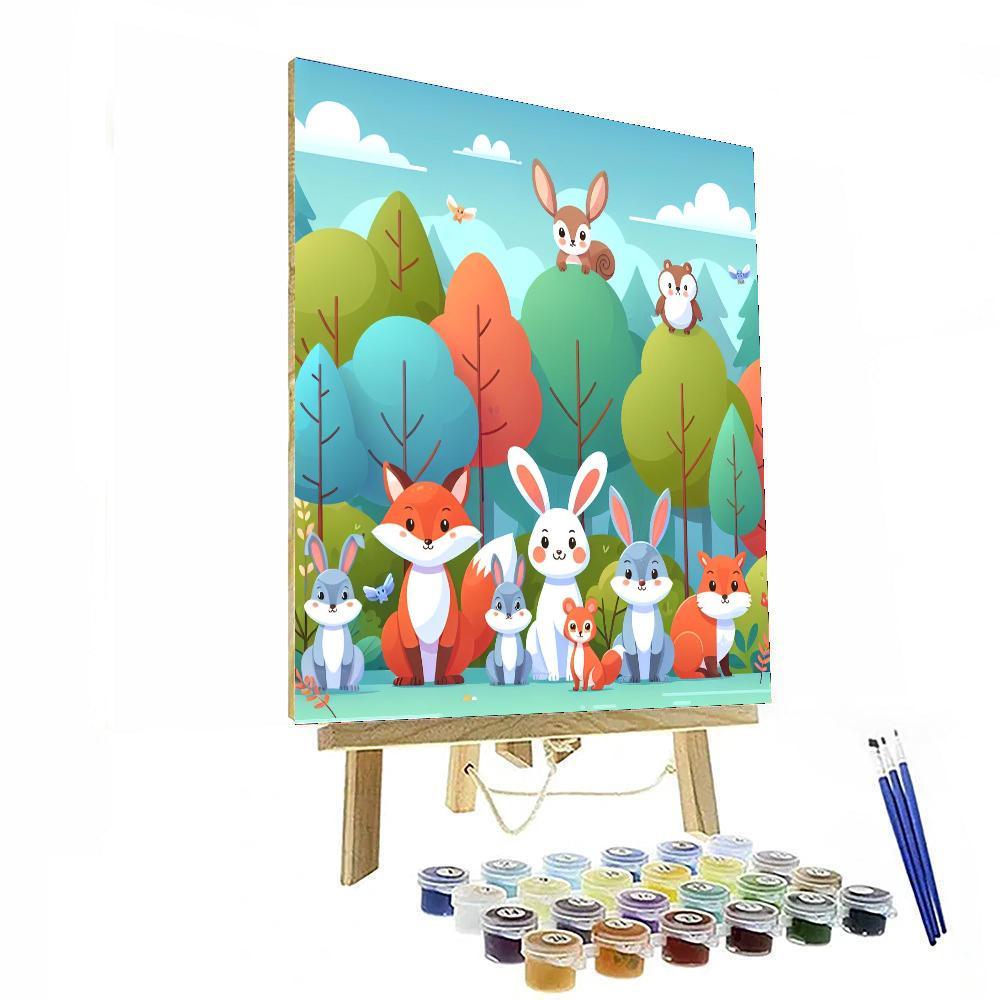Friendly Woodland Critters Number Painting