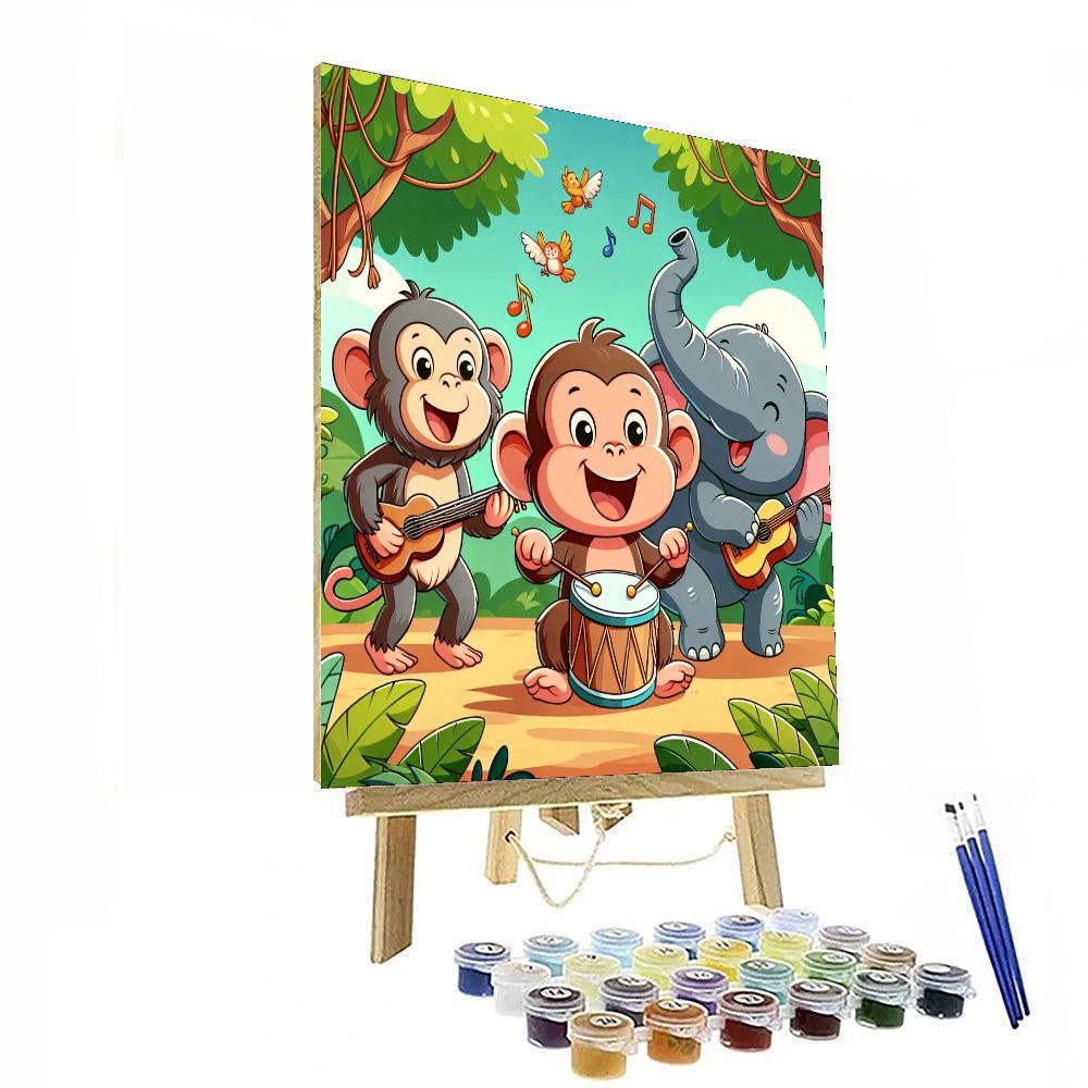 Jungle Animal Orchestra DIY Paint By Numbers