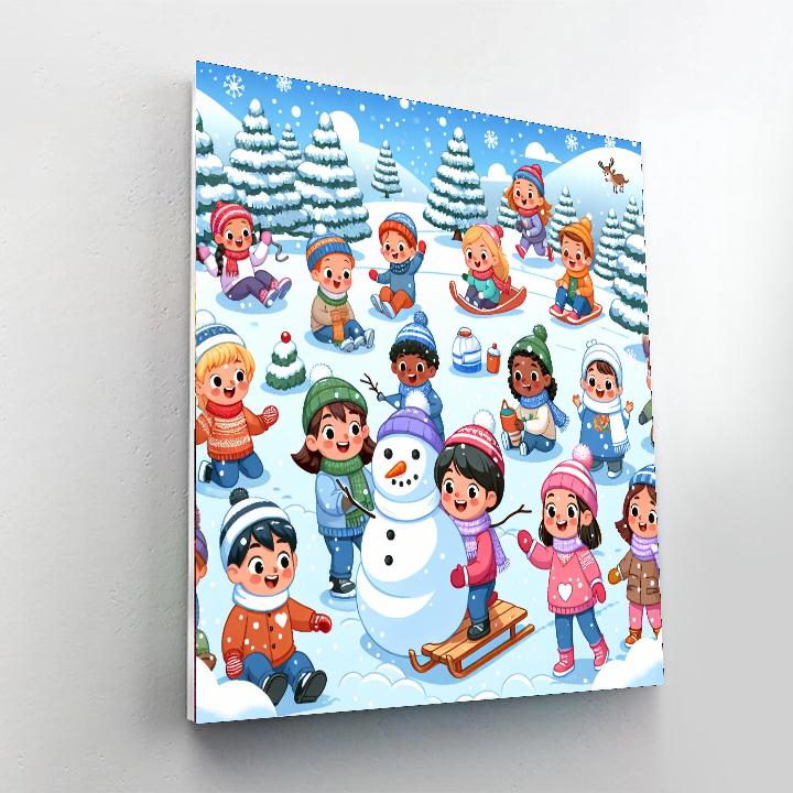 Wondrous Winter Activities Number Painting