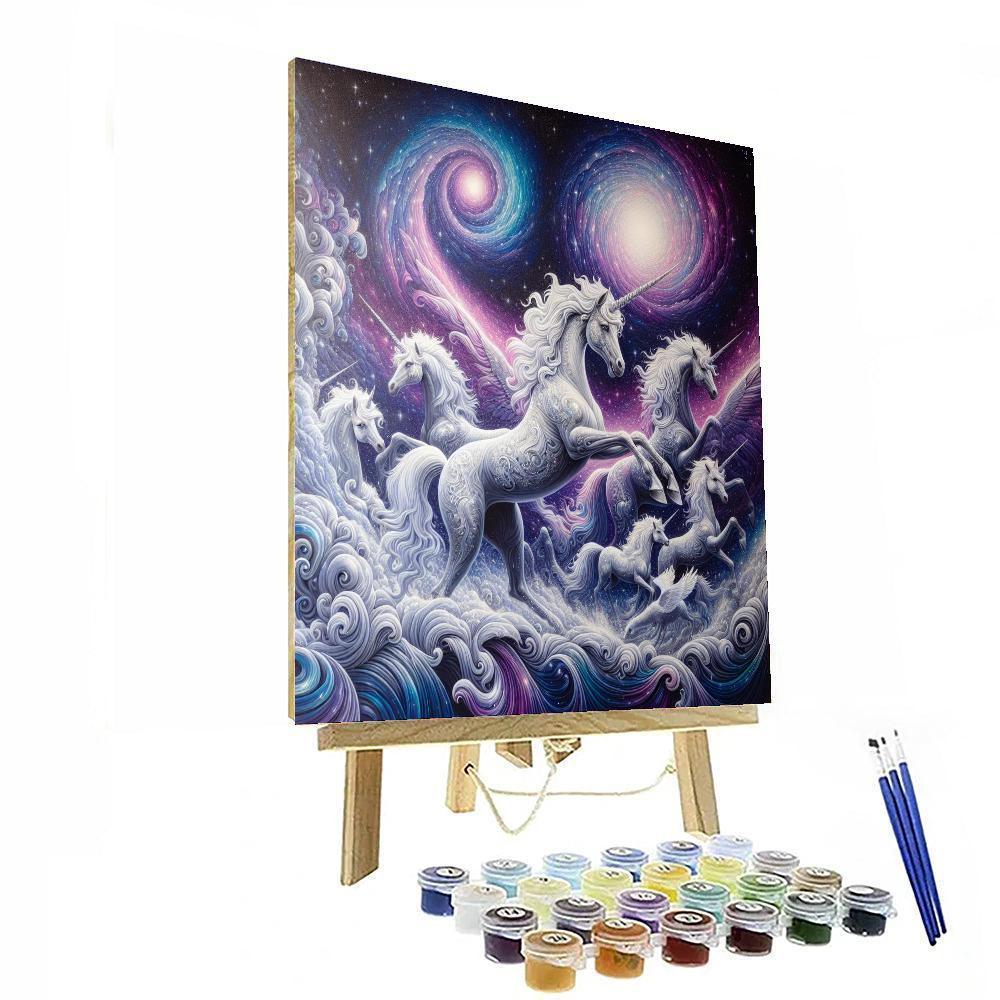 Celestial Magic Of Unicorns DIY Paint By Numbers