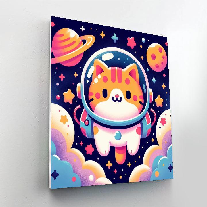 Exploring Space Cat Paint By Numbers Art