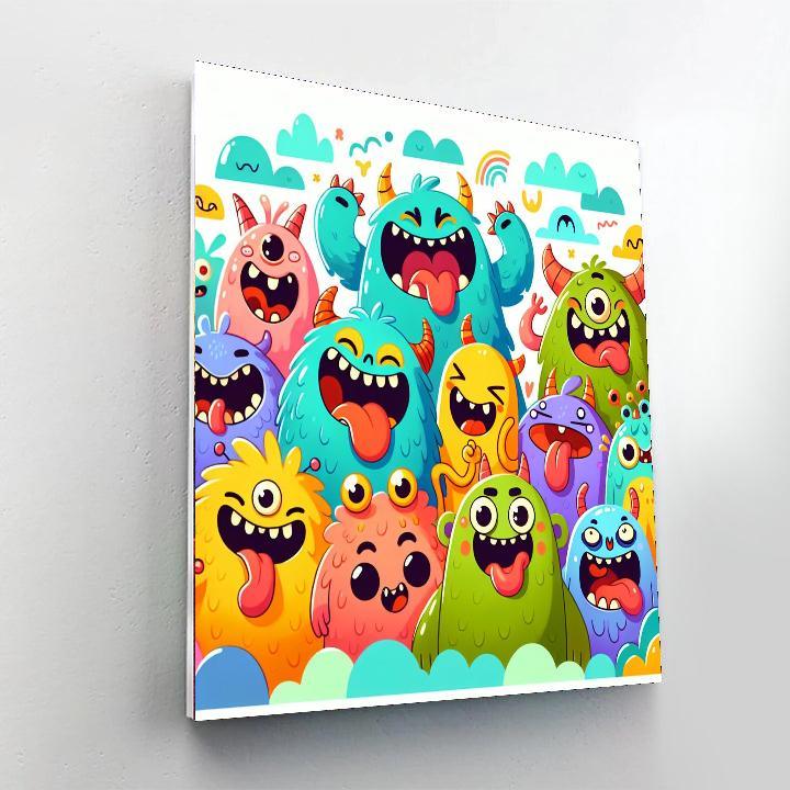 Giggly Monsters Number Painting